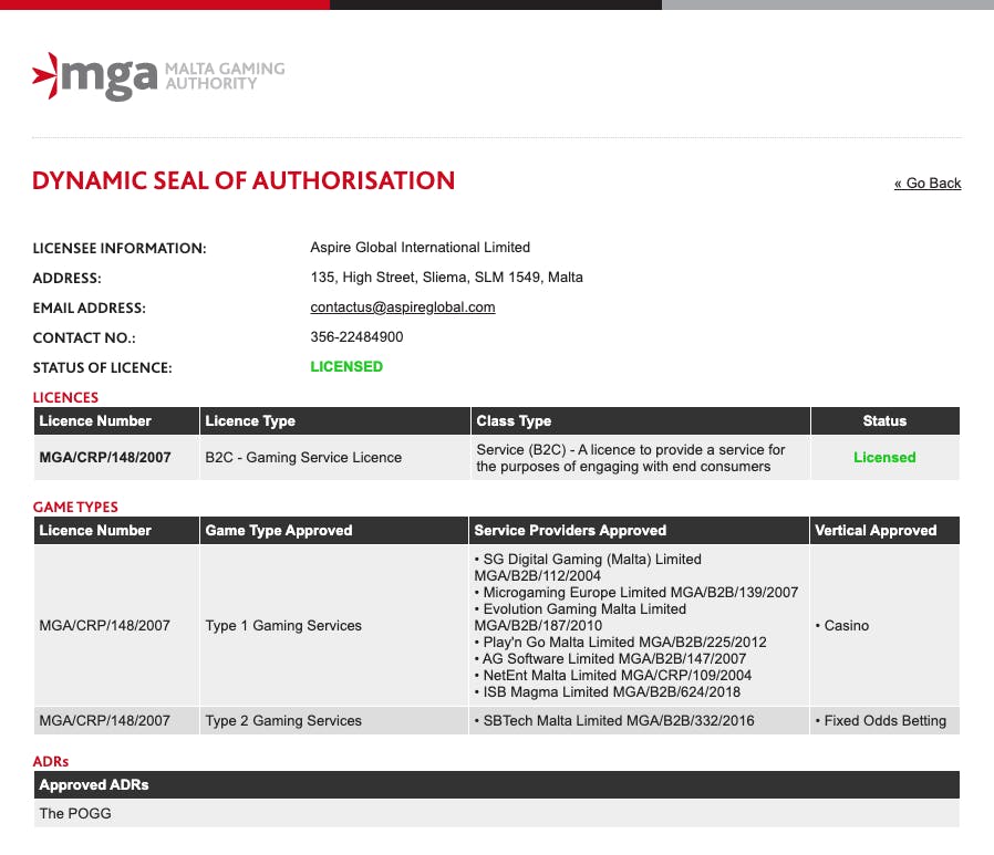 mrplay license mga