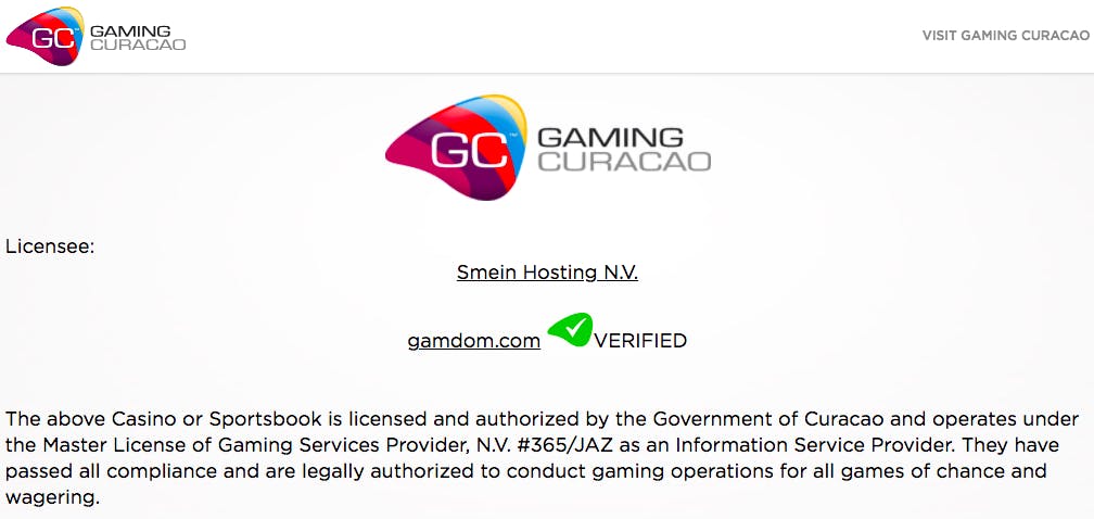 gamdom license curacao