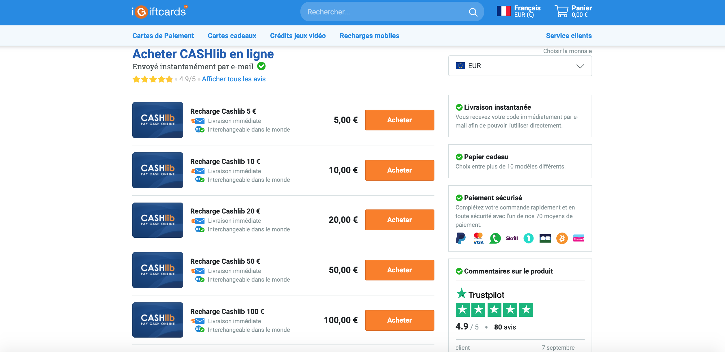 Nos 2 Plus redoutables Salle de jeu un peu Cashlib des français 2023