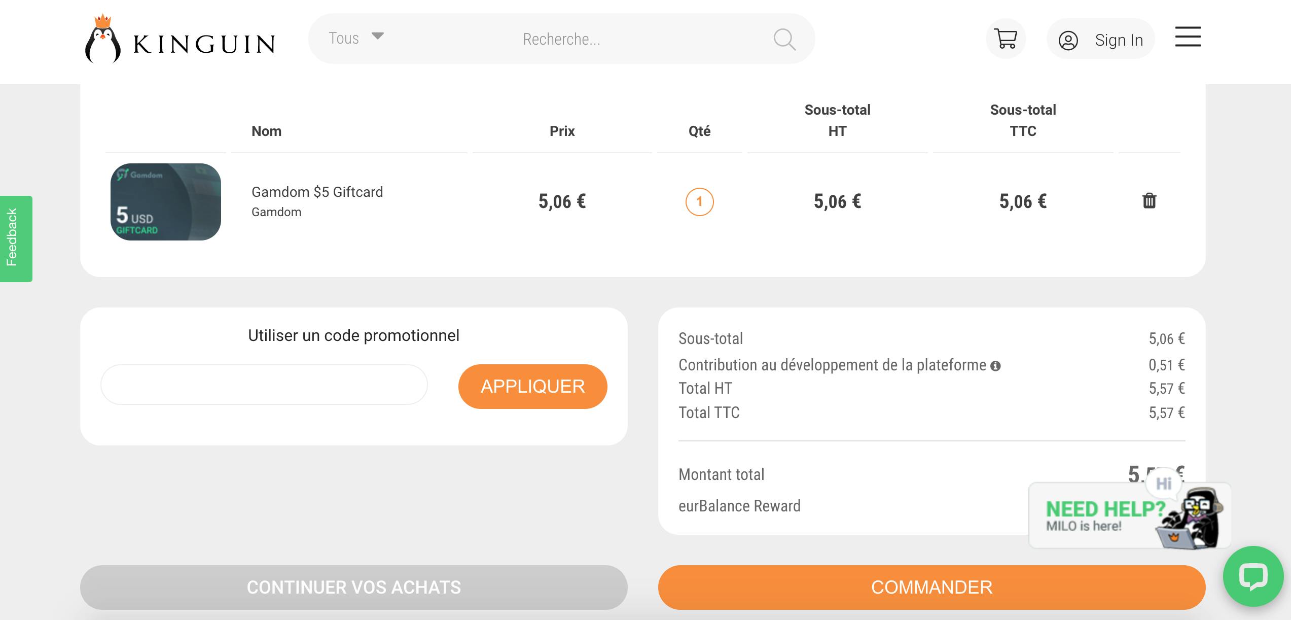 finalisation achat paypal gamdom