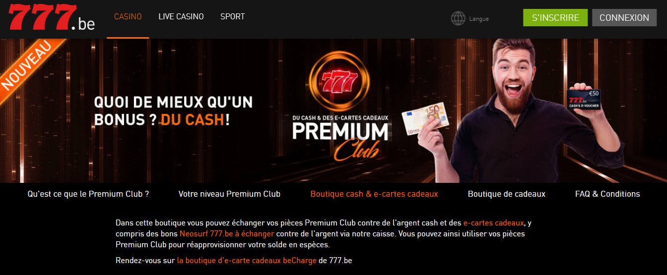 programme fidélité casino 777