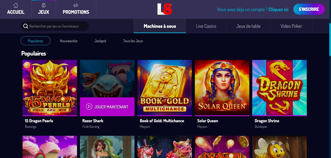 Jeux Lucky8 casino