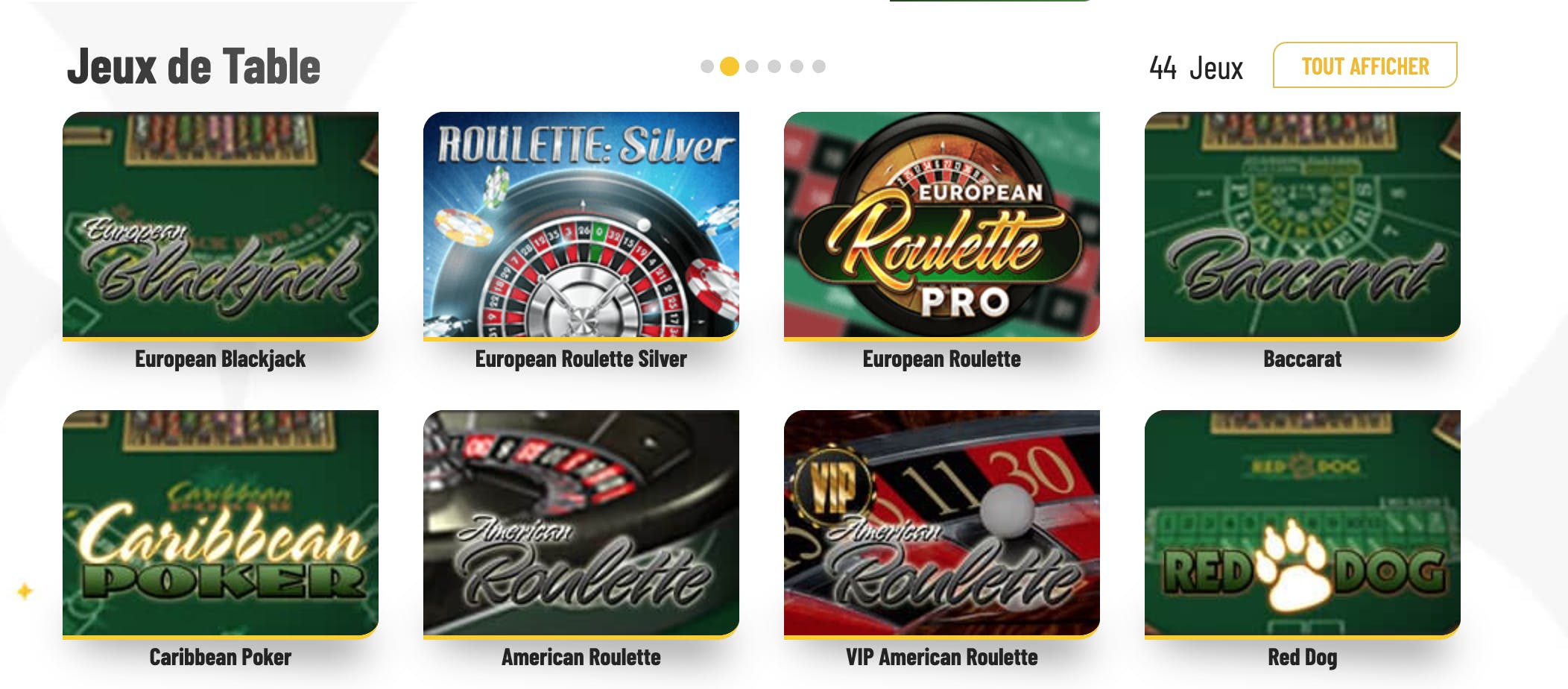 jeux de table Ma chance casino