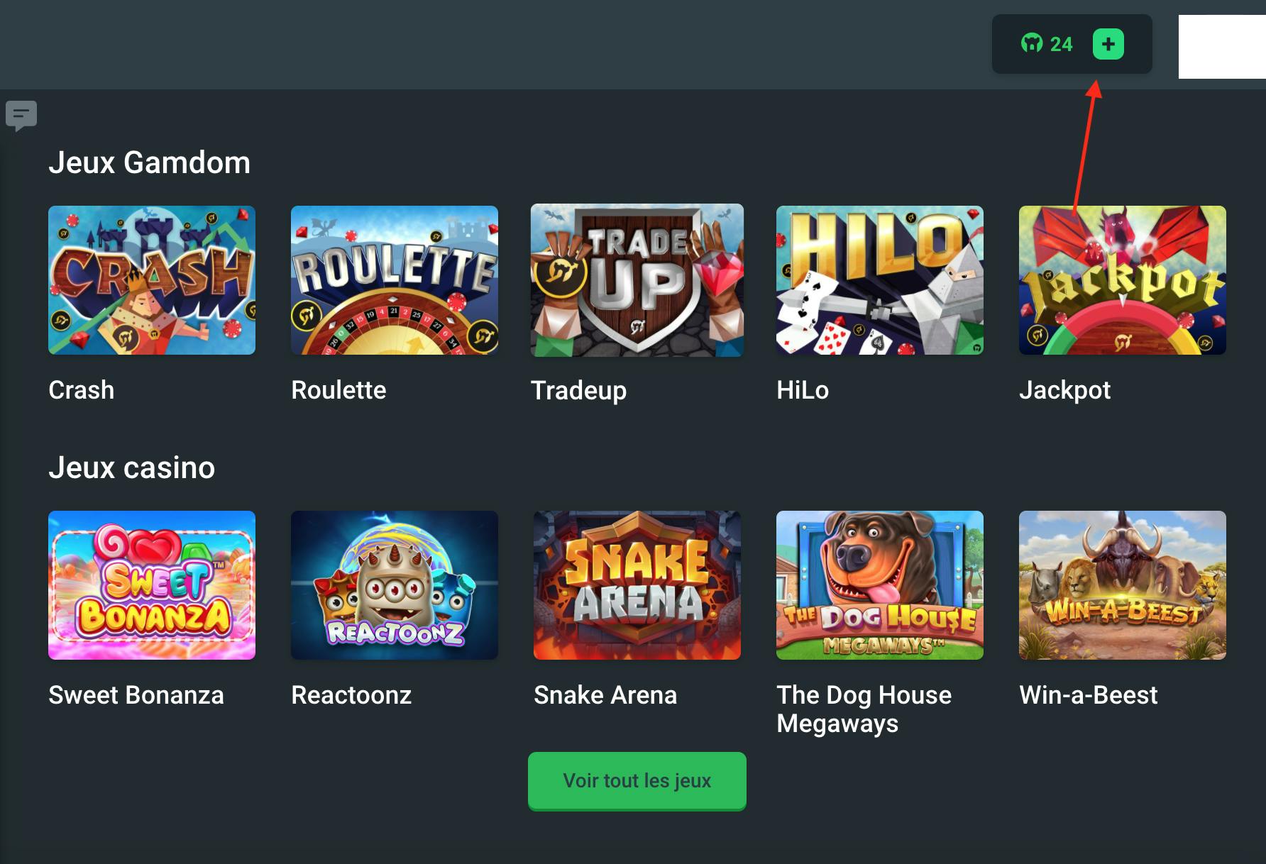 gamedom deposer argent