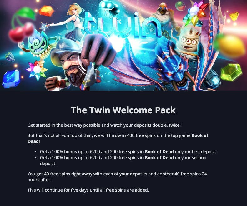welcome pack twin casino