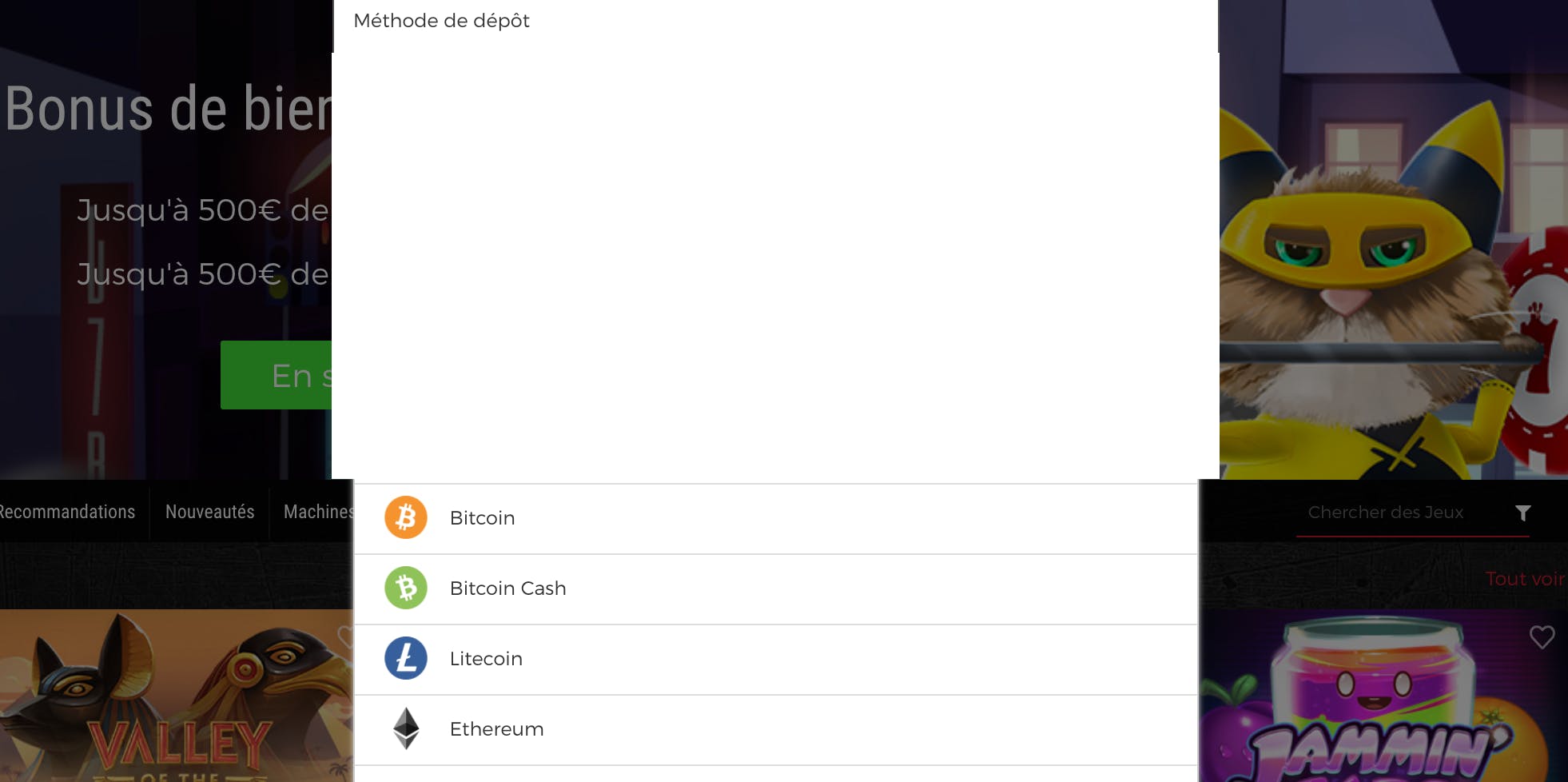 méthode btc présentes sur Casino Extra