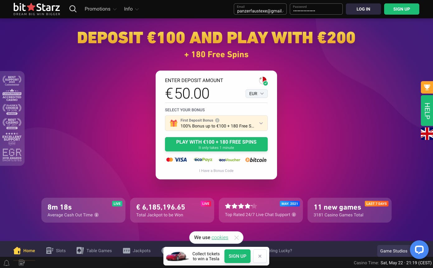 bitstarz landing page