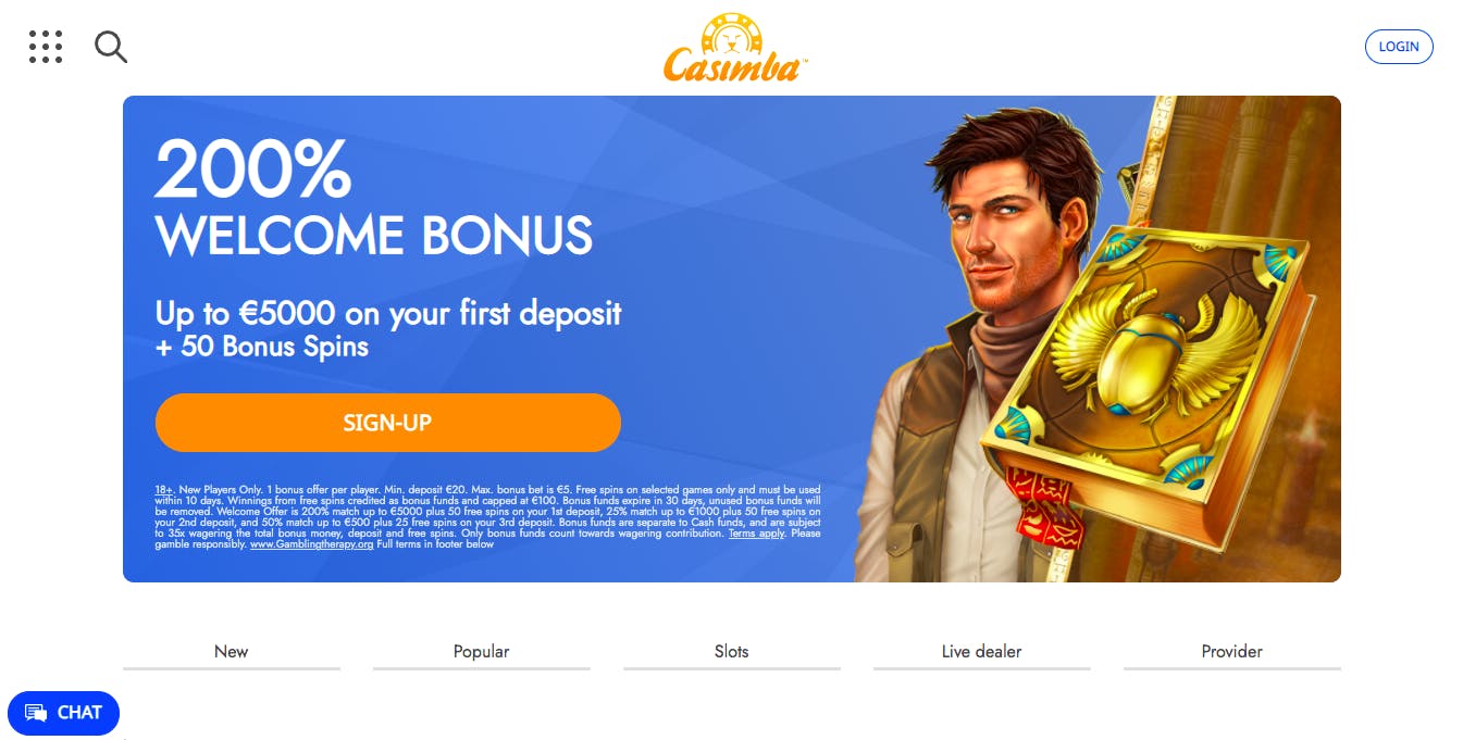 casimba landing page