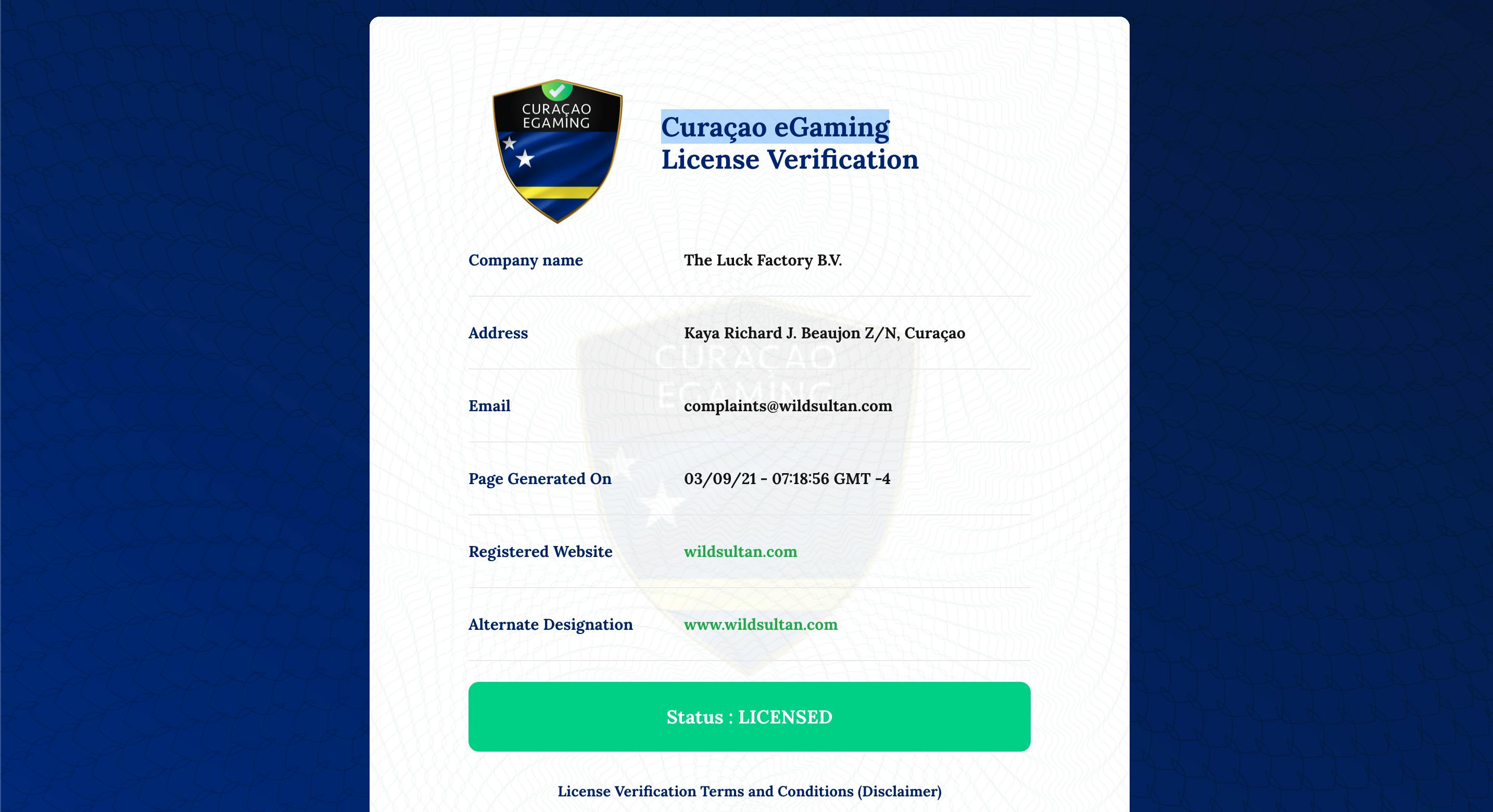 curacao license egaming