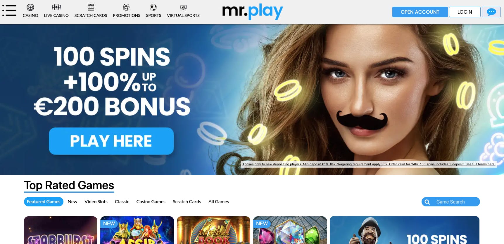 mrplay landing page