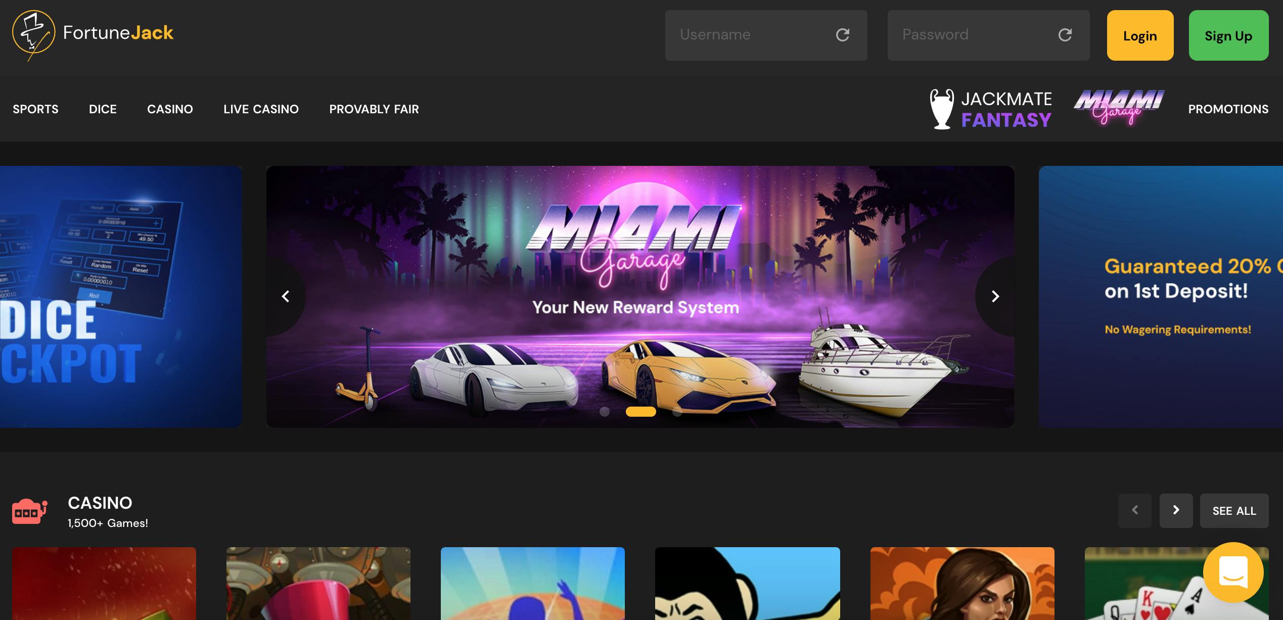 fortunejack homepage