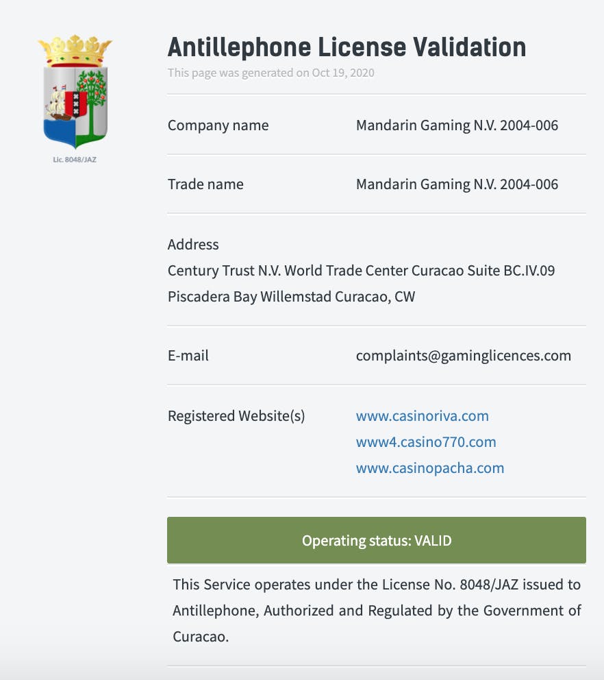 licence curaçao