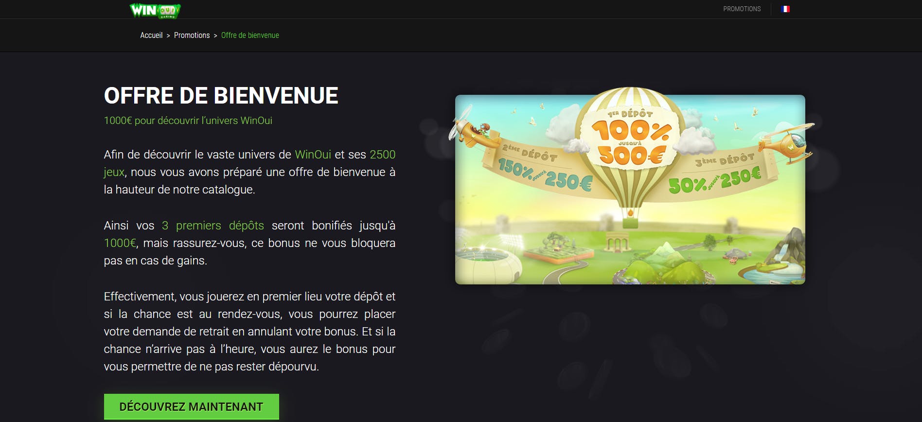 offre de bienvenue winoui