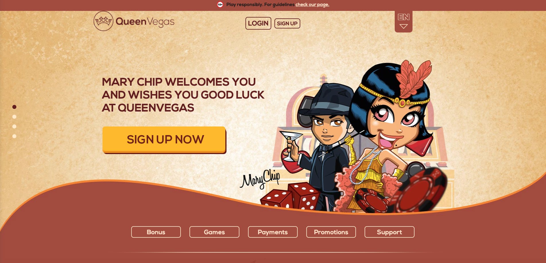 landing page queenvegas