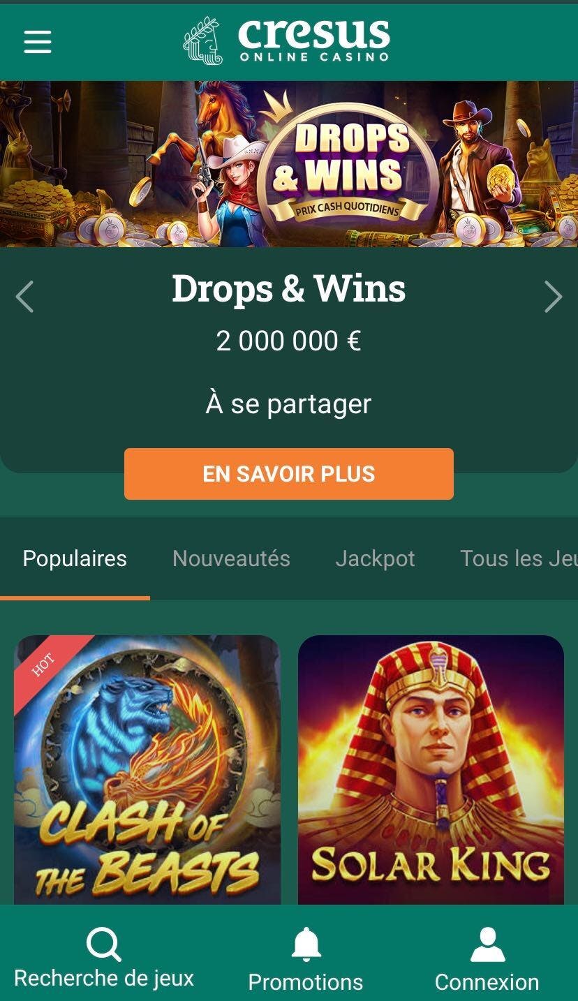 cresus casino sur mobile