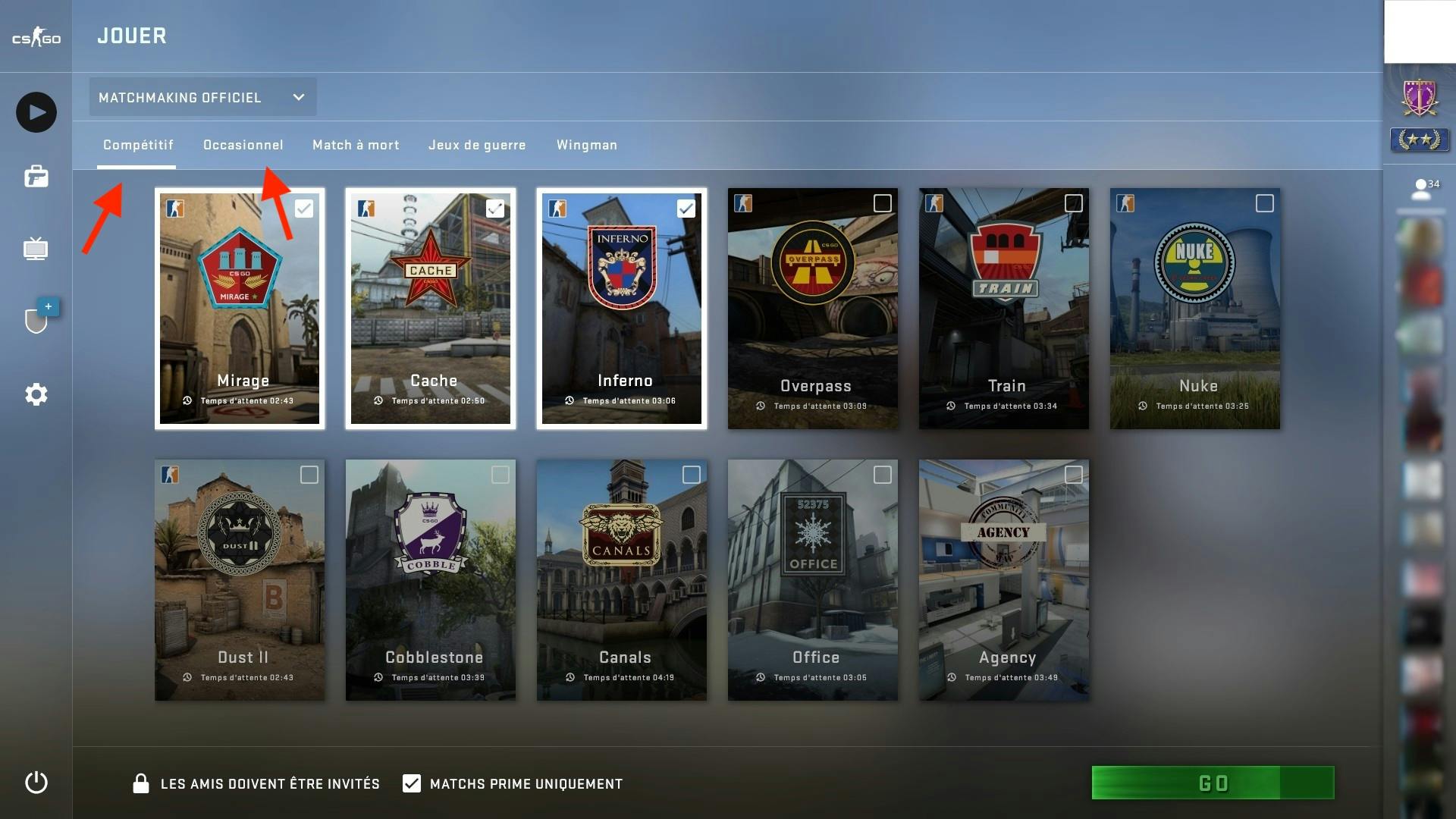 casual mode csgo