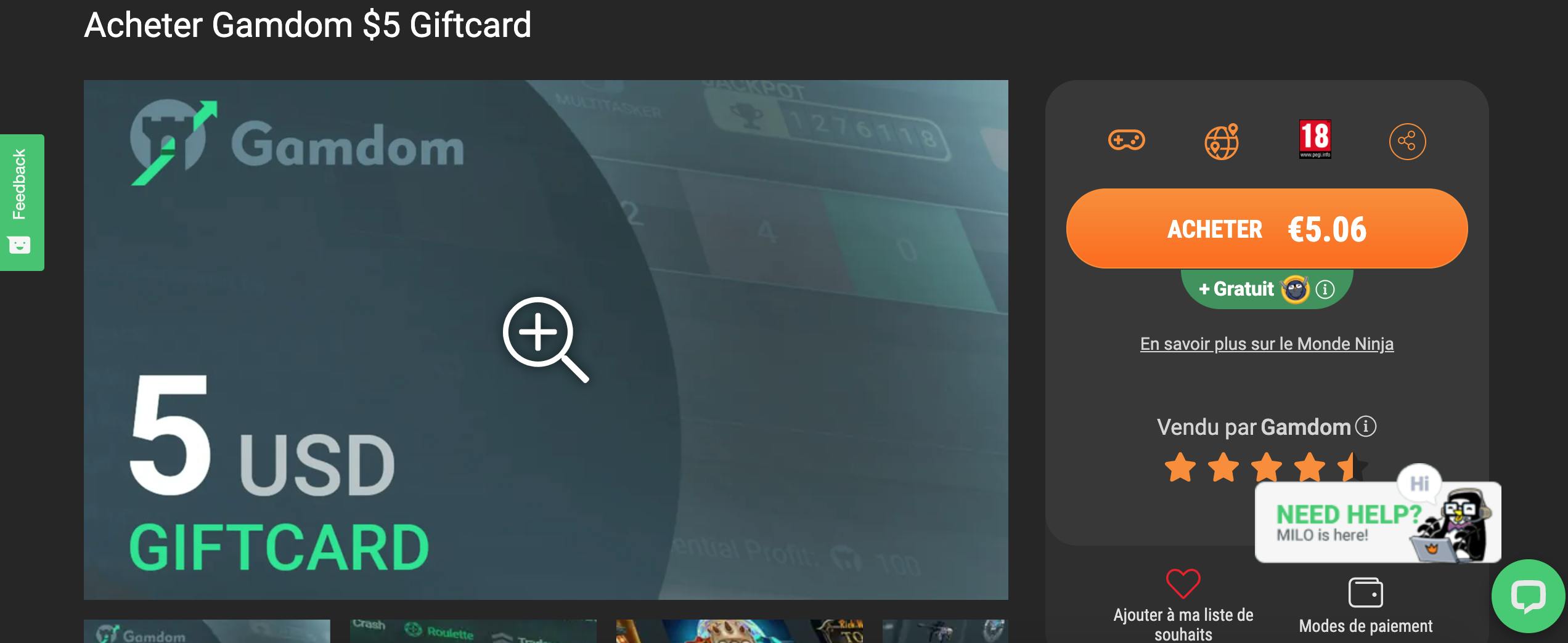 acheter carte gamdom avec paypal