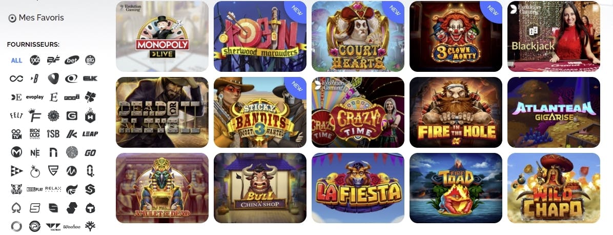 Azur casino providers