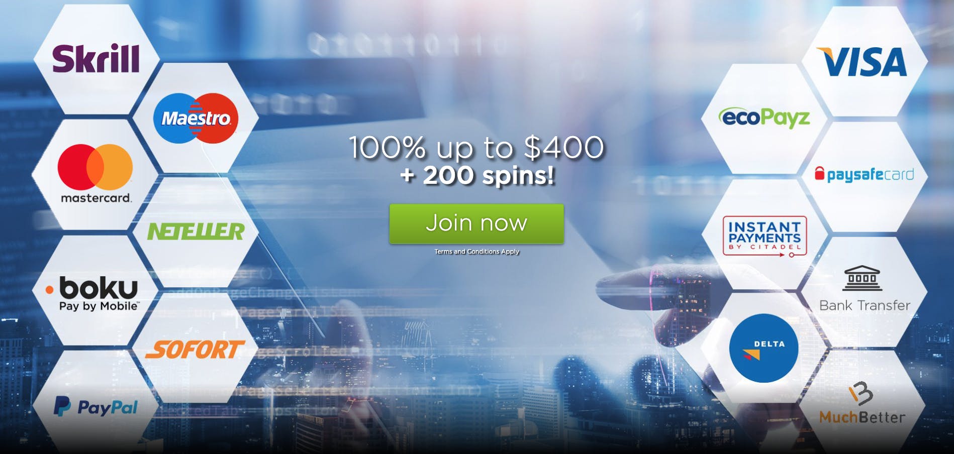 payment methos casino.com