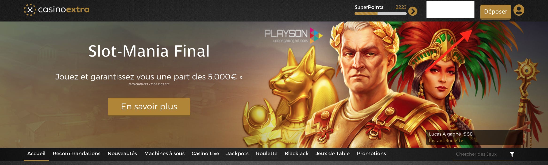 deposit casino extra