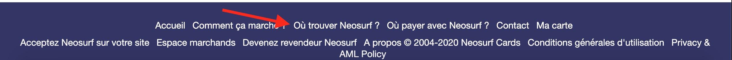 footer neosurf