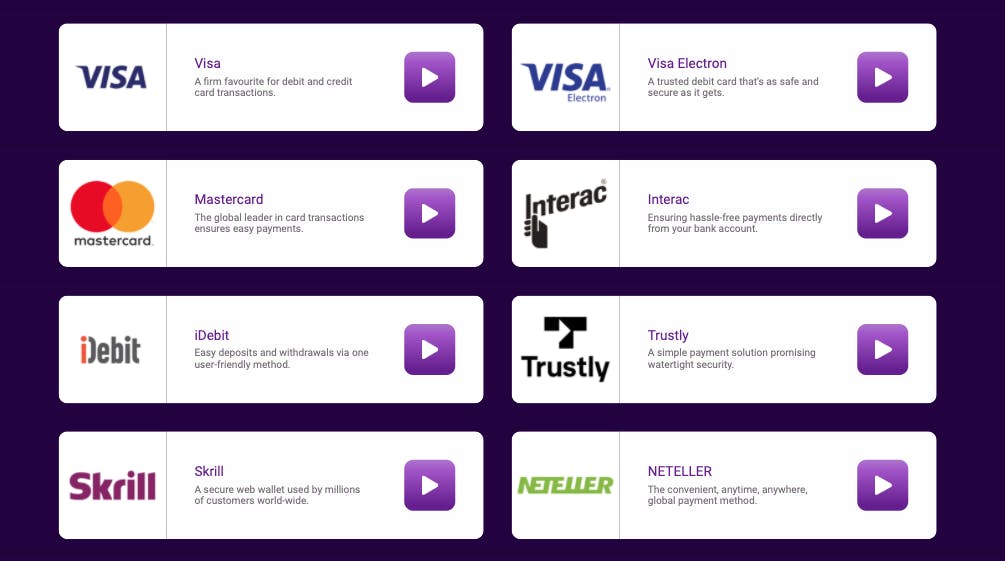 payment methods jackpotcity