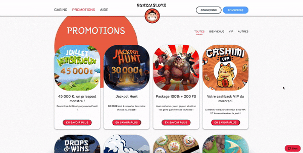 promotions banzai slots