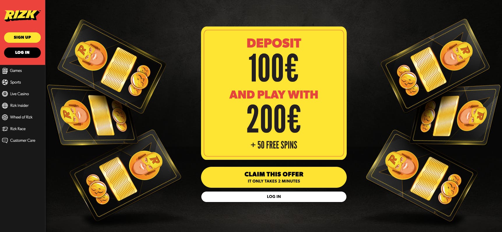 rizk landing page