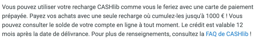 limite cashlib journalière