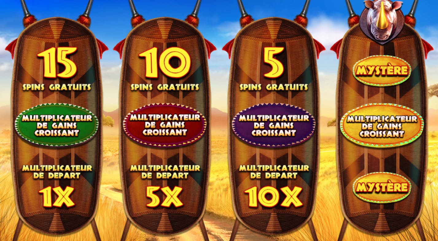 choix bonus great rhino megaways