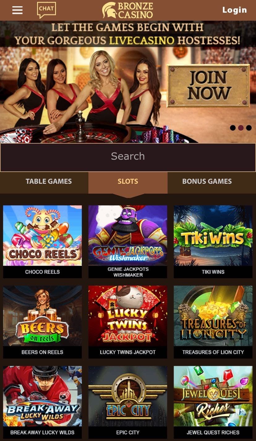 bronze casino on mobile