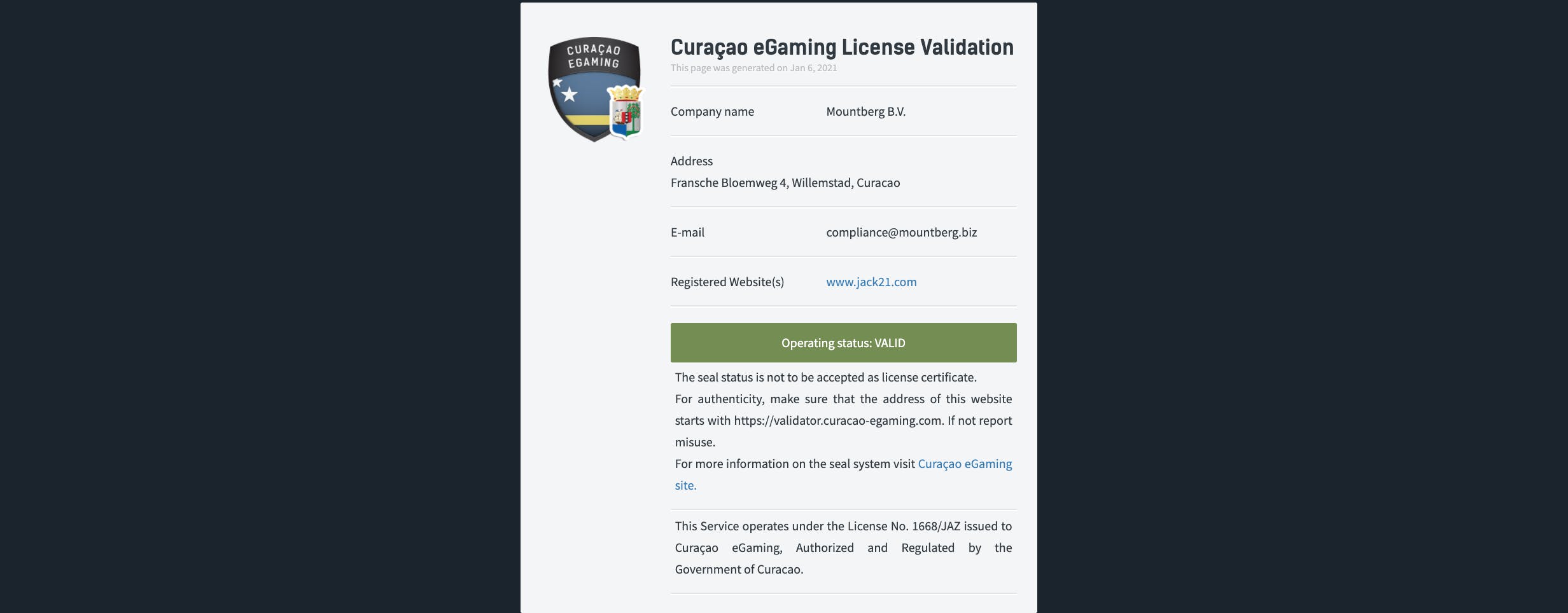 licence curaçao