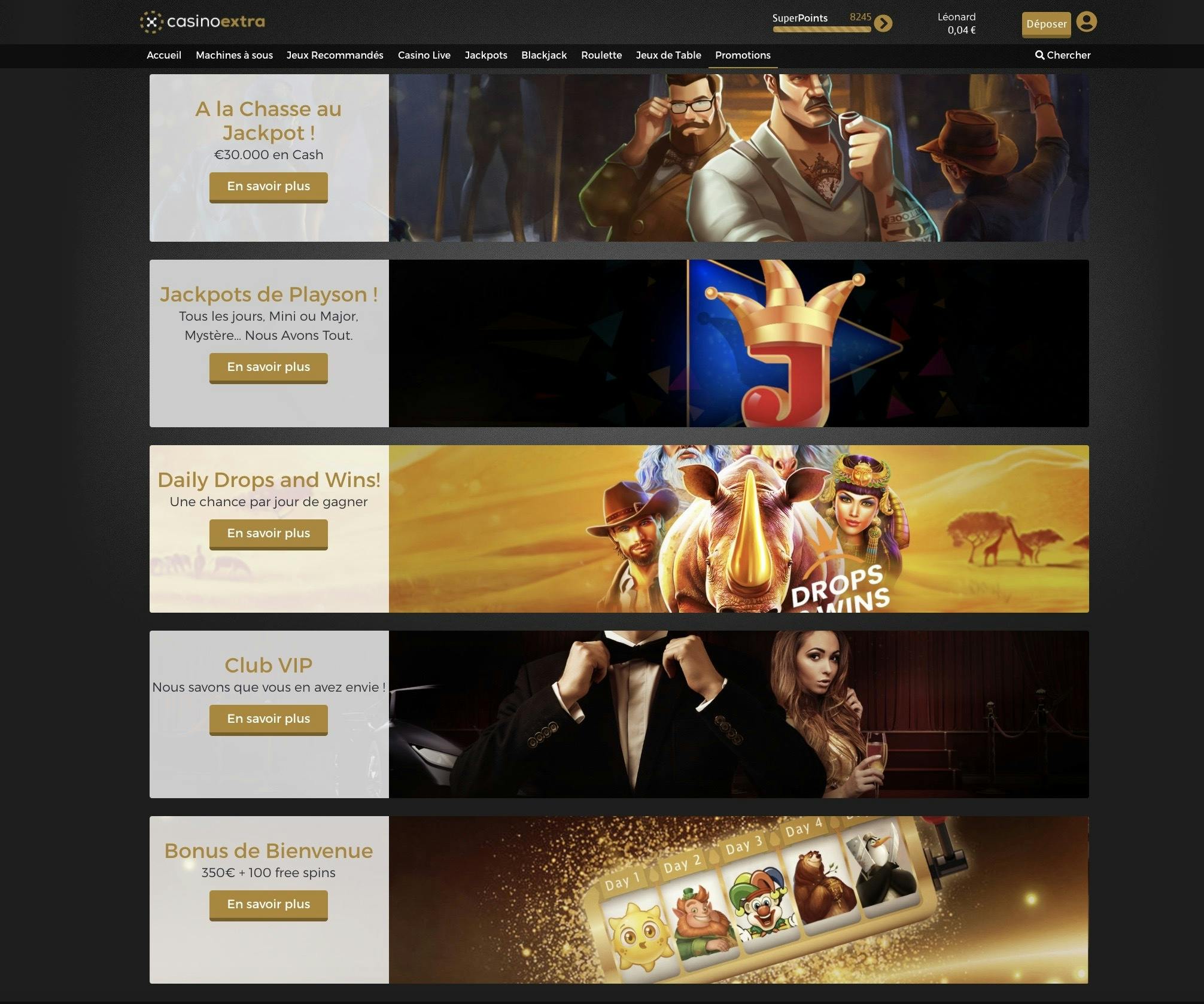 promotions casino extra