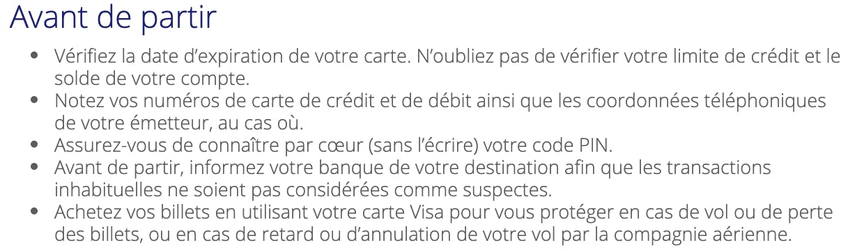 conseil voyage visa