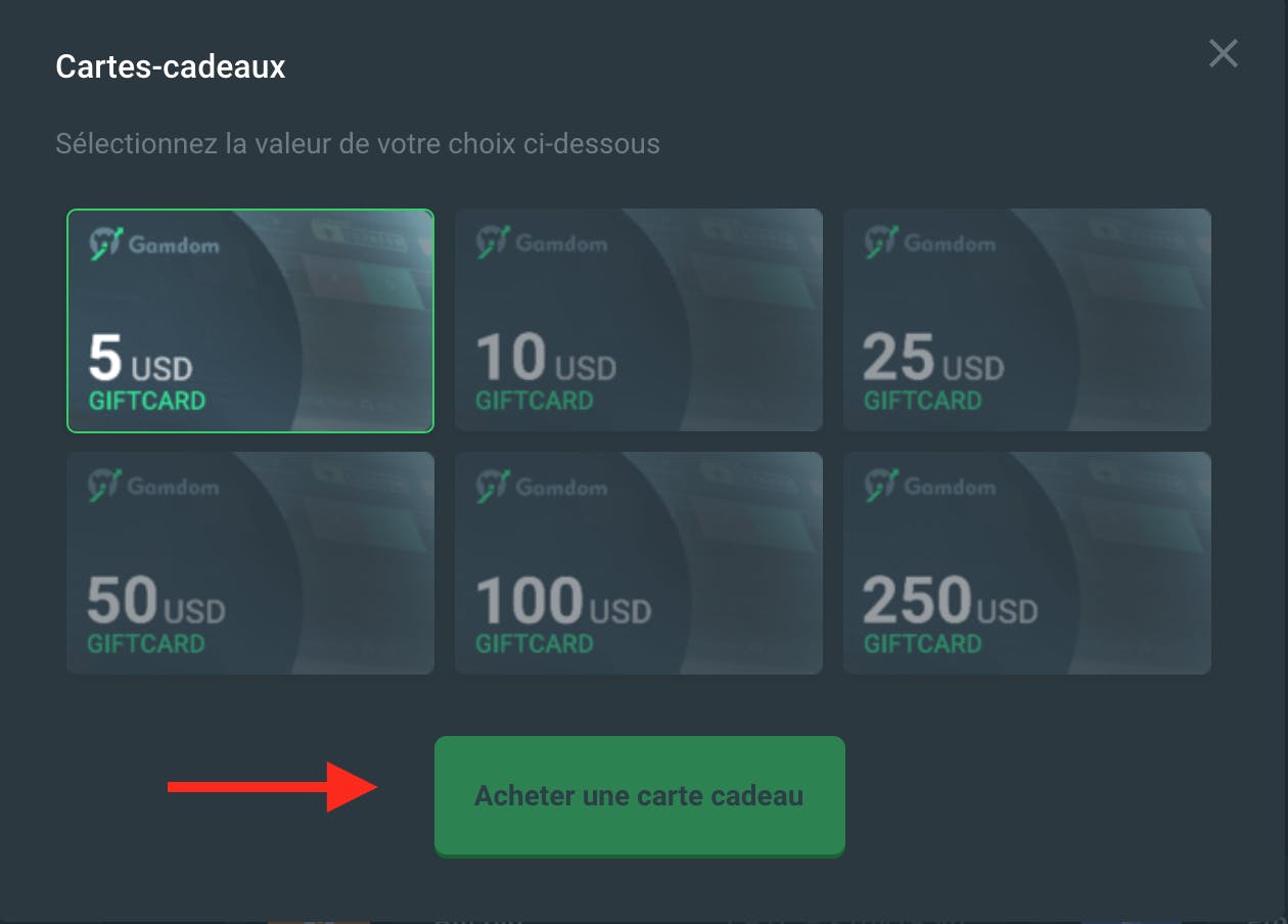 carte paysafecard gamdom