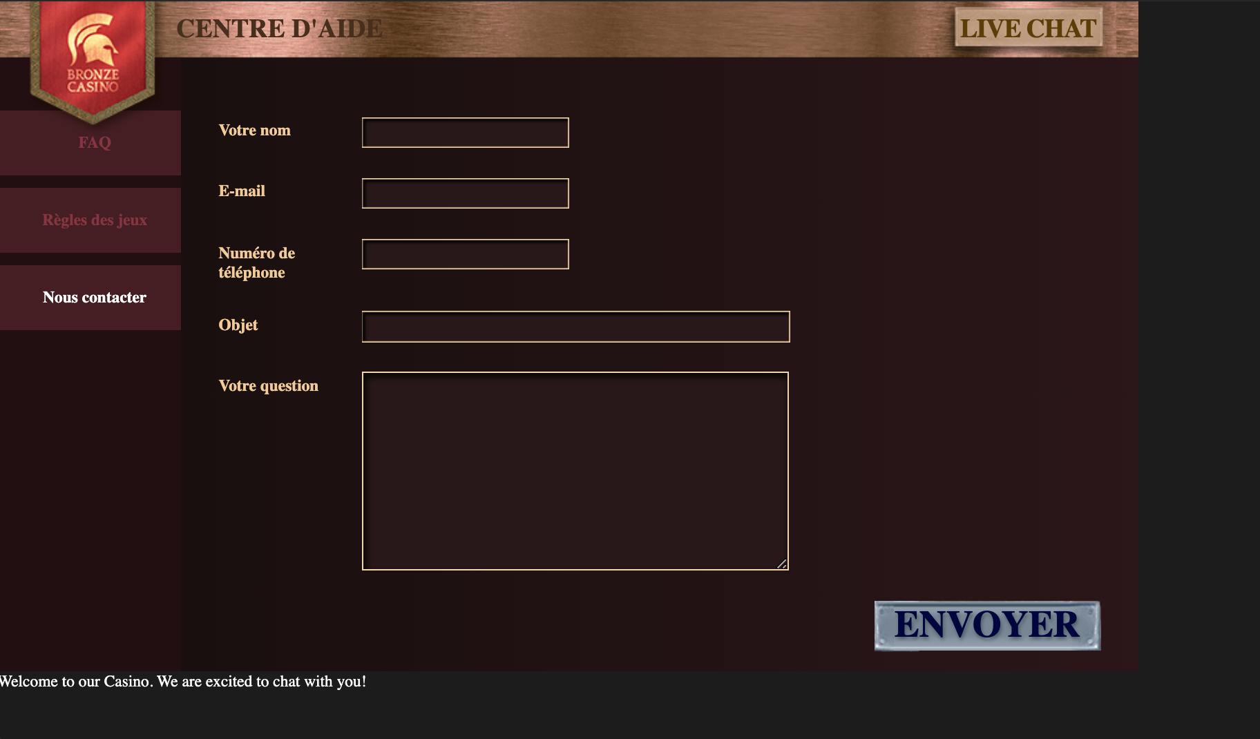 mail bronze casino