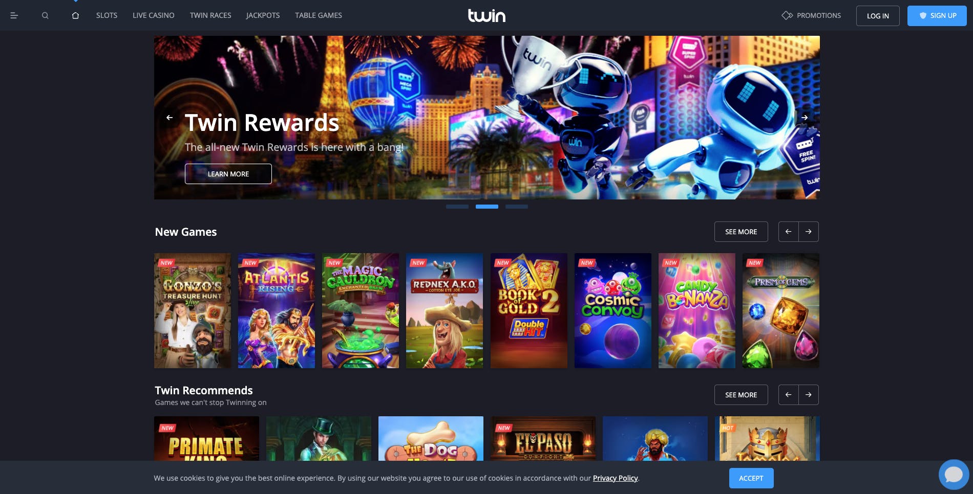 landing page twin casino