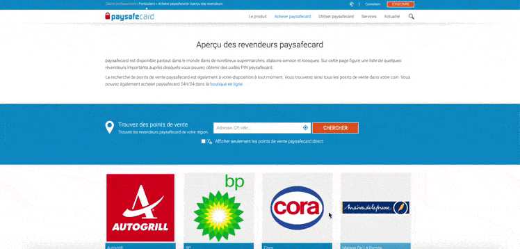 tous les endroits où acheter paysafecard
