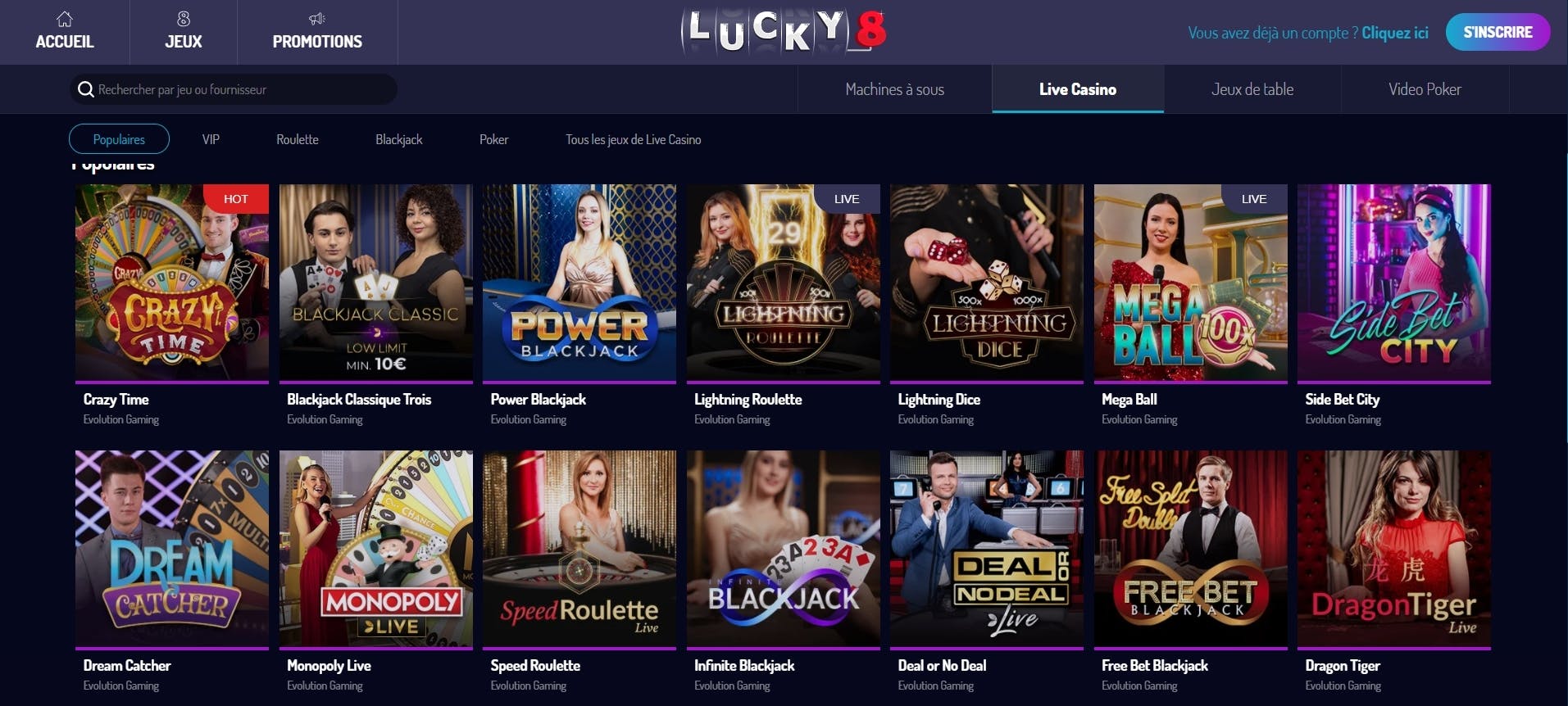 live casino lucky8