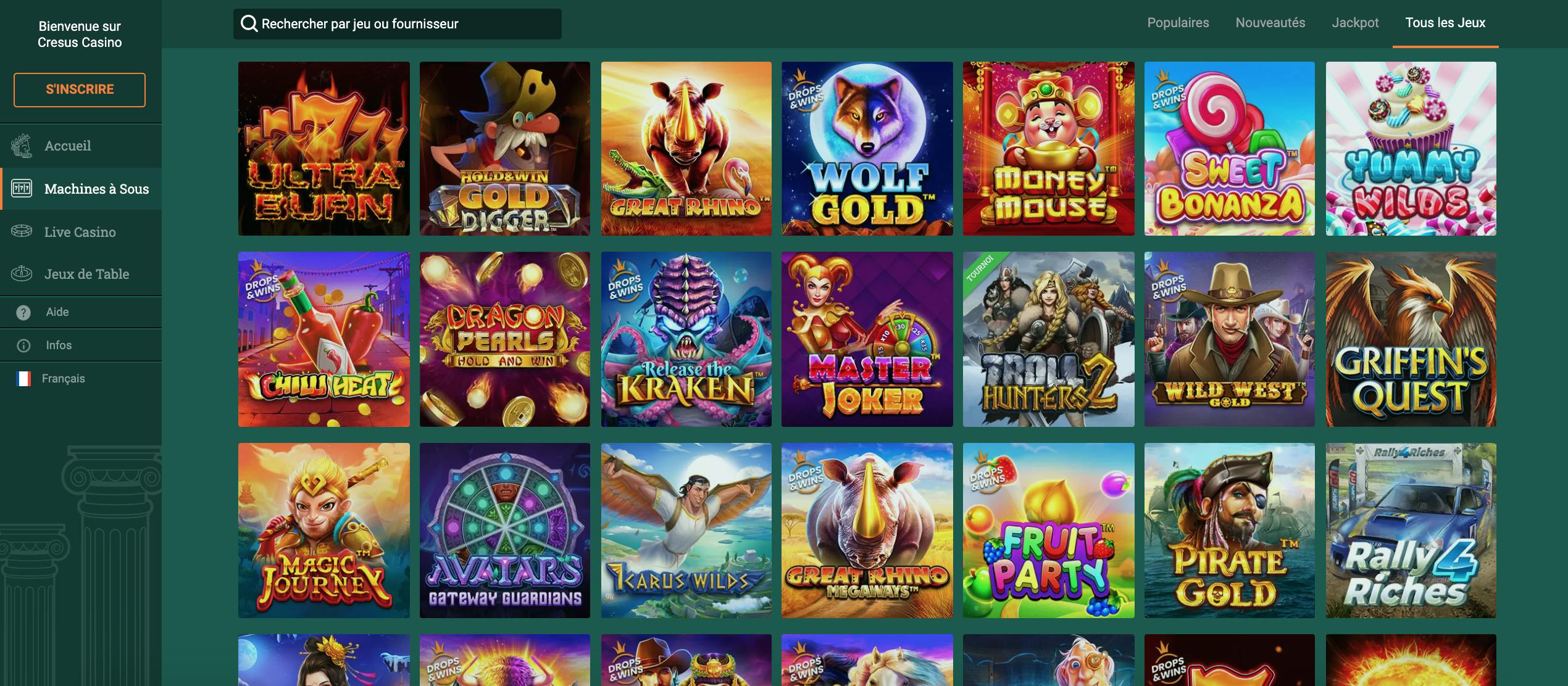 machines a sous Cresus Casino