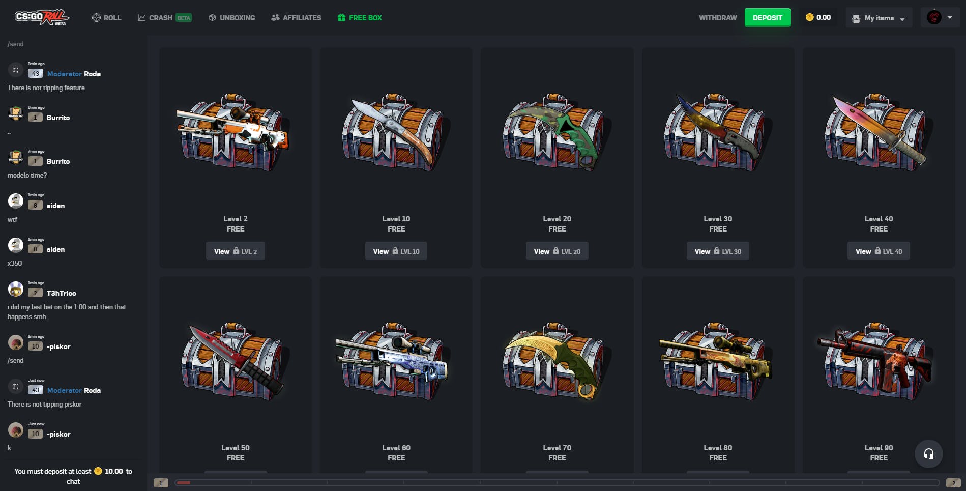 coffre gratuit csgoroll