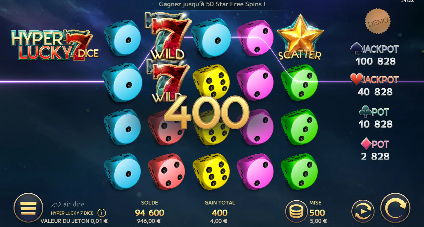 Waag je kans met Hyper Lucky 7 Dice