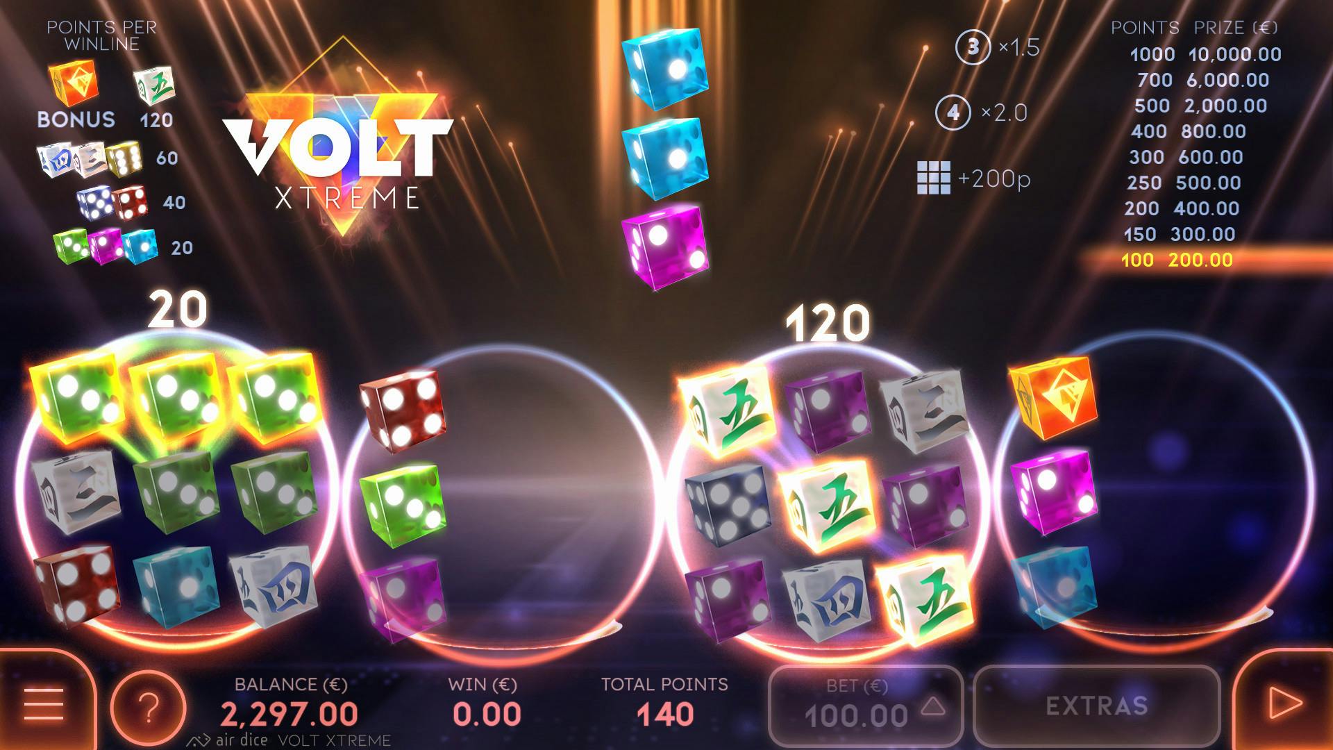 Volt Extreme de Airdice, new supercharged dice game