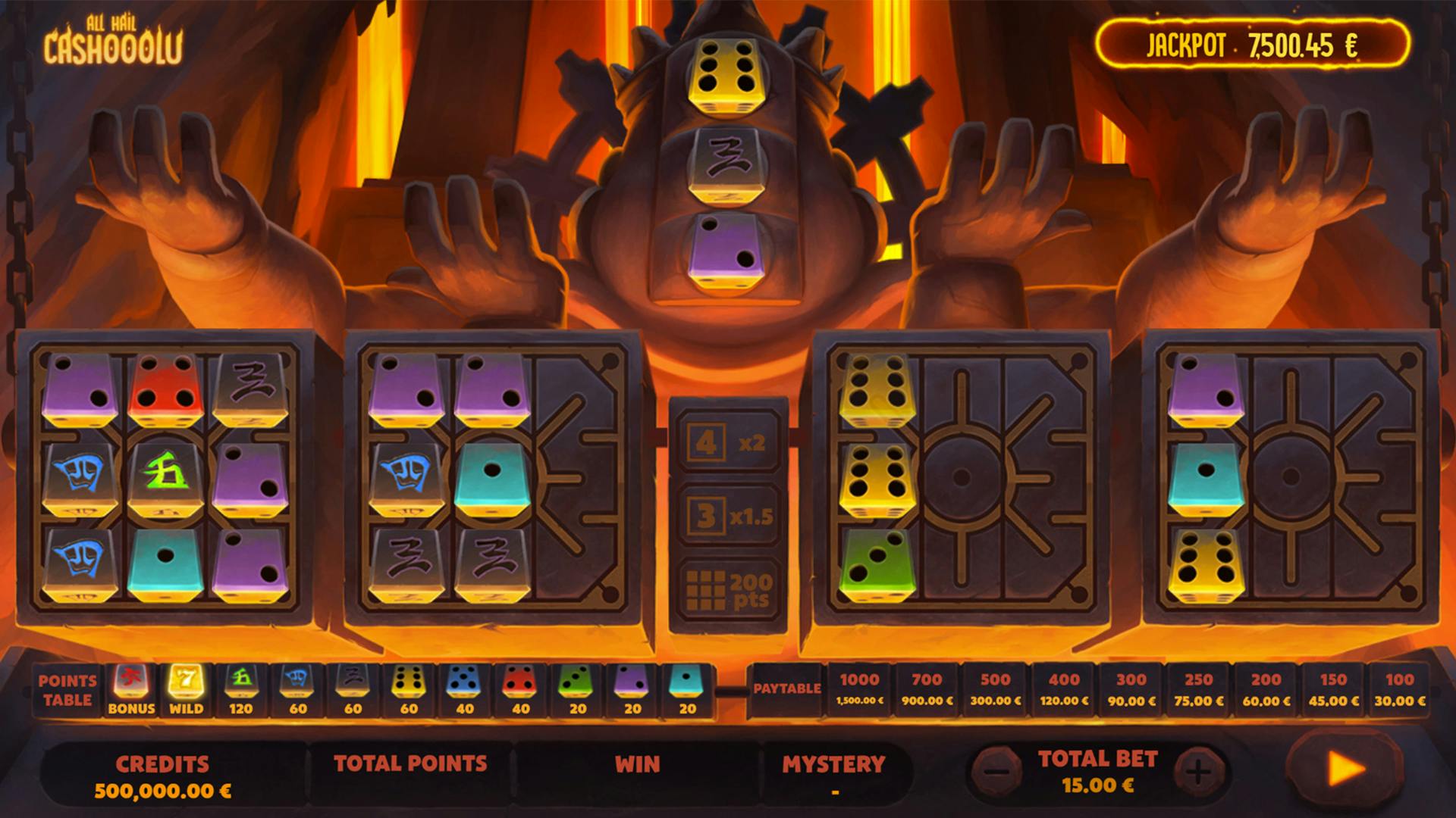 All Hail Cashooolu dice game met jackpot van Gaming1