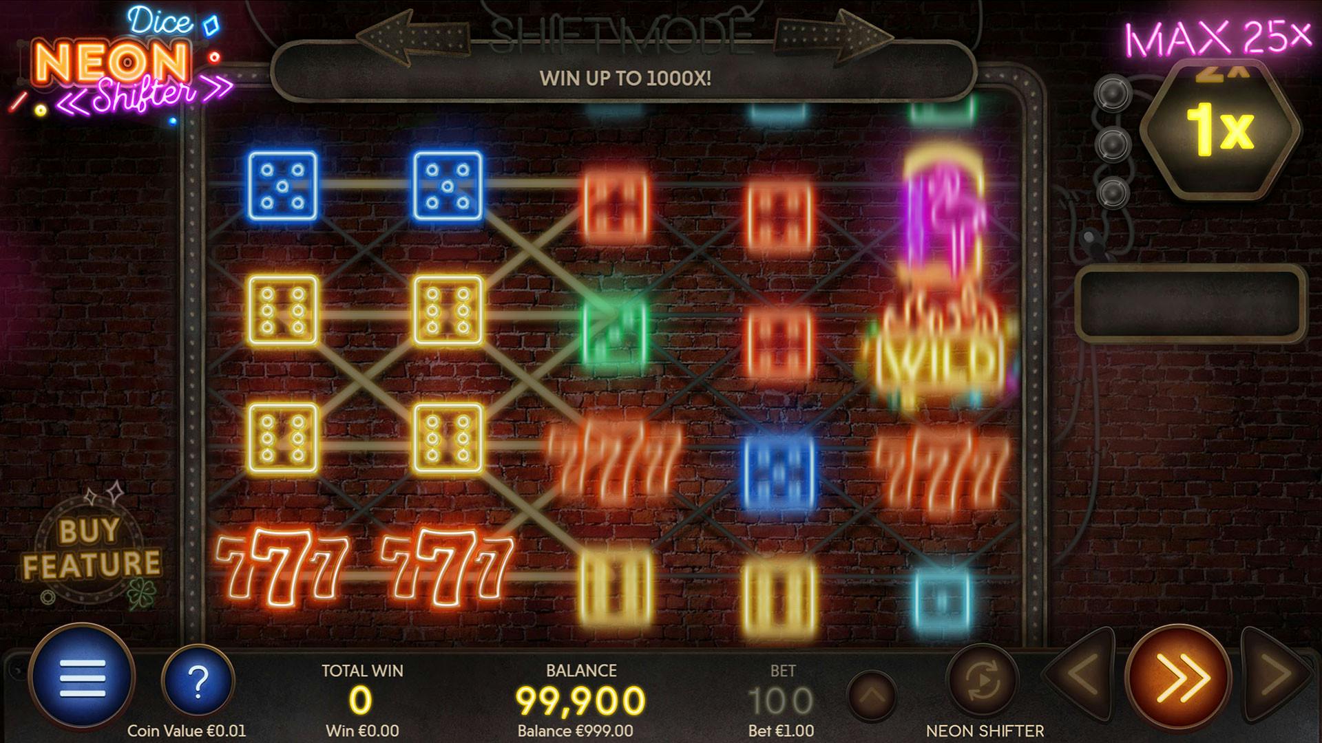 Airdice Neon Shifter jeu dice slot, multiplicateurs en folie.
