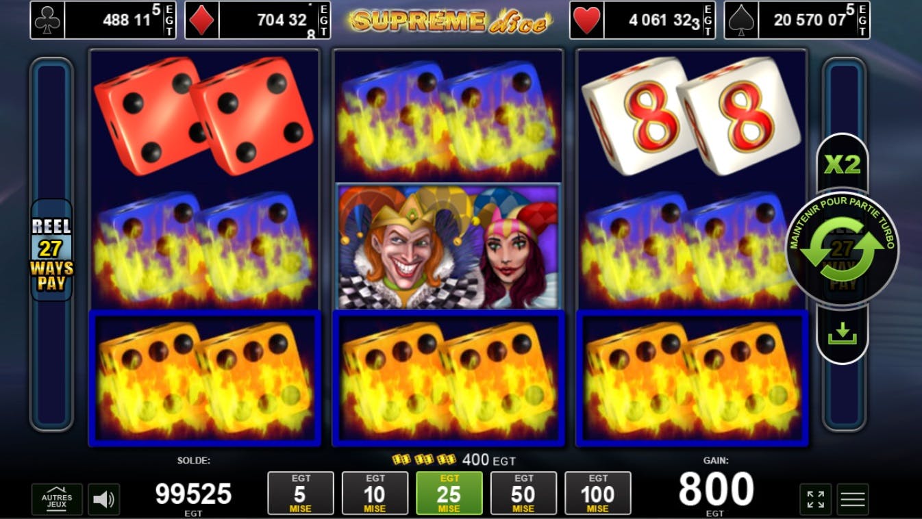 Amusenet Supreme Dice, classic slot games and fruitful winnings.
