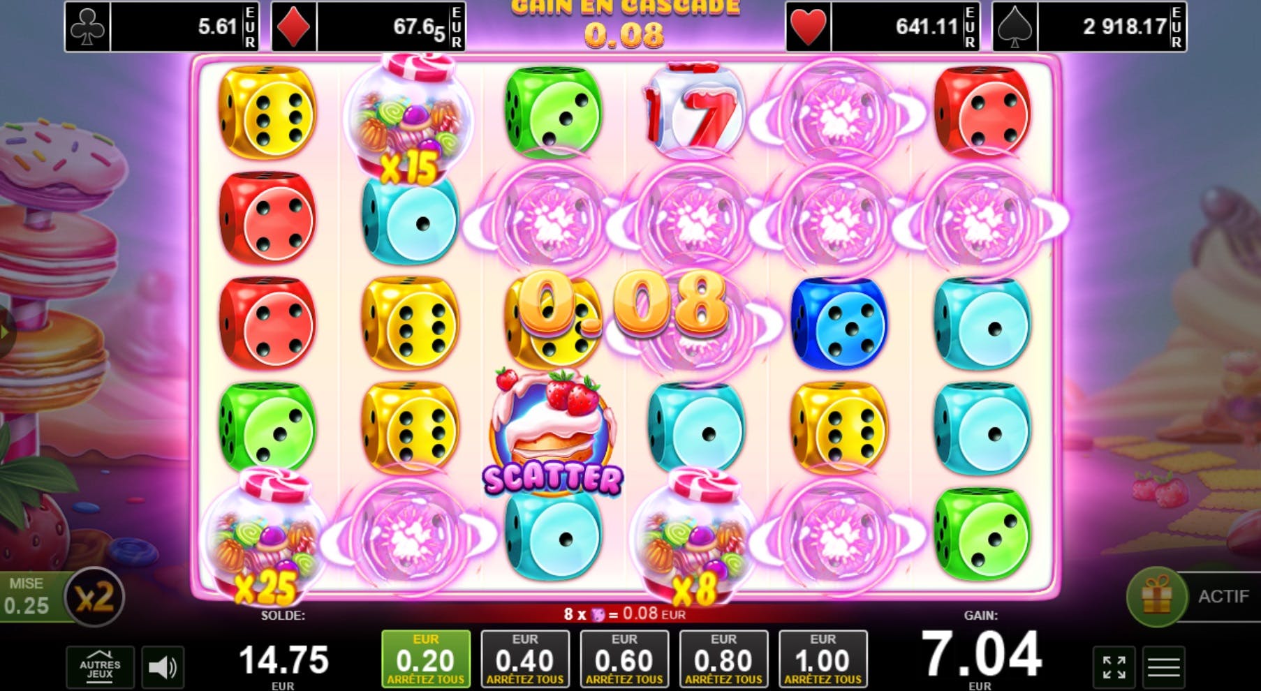 Amusenet Candy Dice slot, more candy for more winnings!