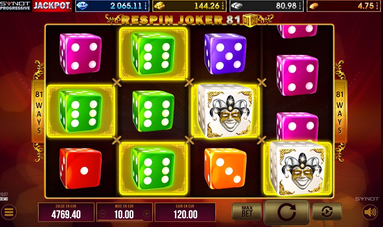 Review of the Synot Respin Joker 81 dice slot game