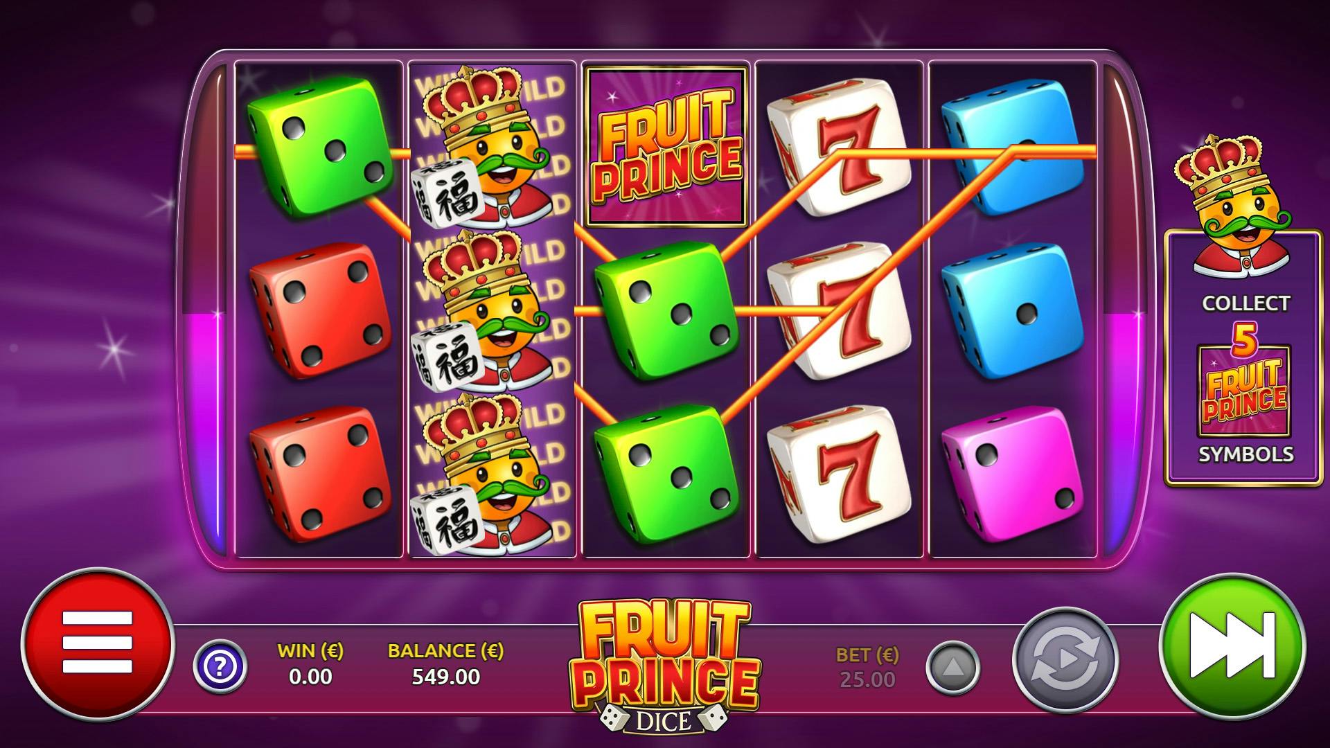 Fruit Prince dice slot de Airdice, à vous les Wilds.