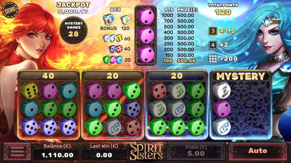 Airdice Spirit Sisters dice game, unleash the mysteries!